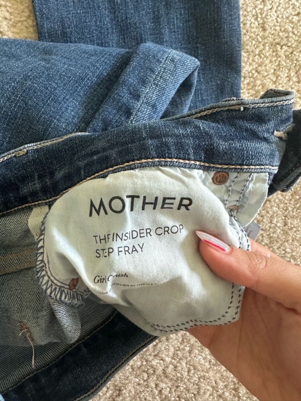 MOTHER insider crop step fray in girl crush - Picture 5 of 6